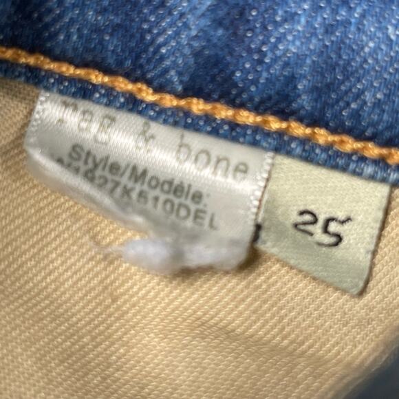 Rag & Bone Jean Shorts Blue Denim Raw Edge Cut Off Classic 25 - Picture 4 of 5